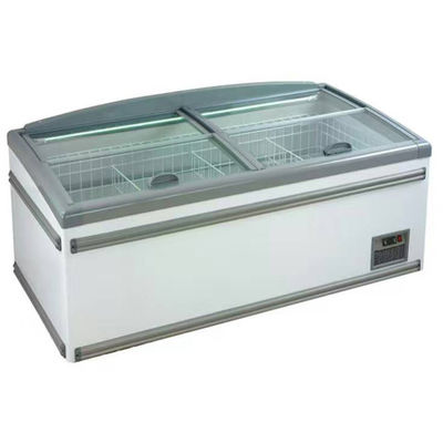 Restaurants Sliding Door Horizontal Island Display Freezer